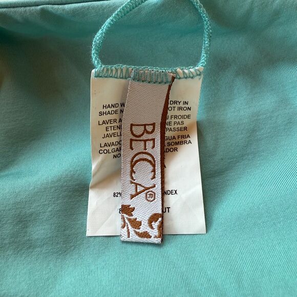 NWT BECCA by Rebecca Virtue Color Code Bristol Plunge One-Piece in Mineral Blue - Picture 9 of 14